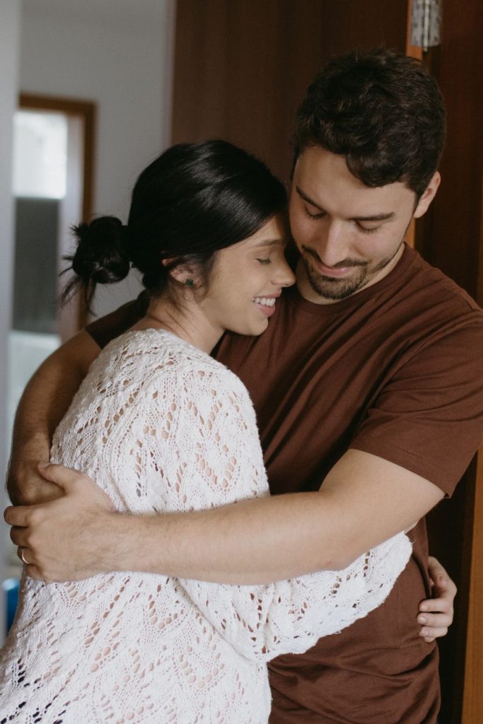 Couple embracing