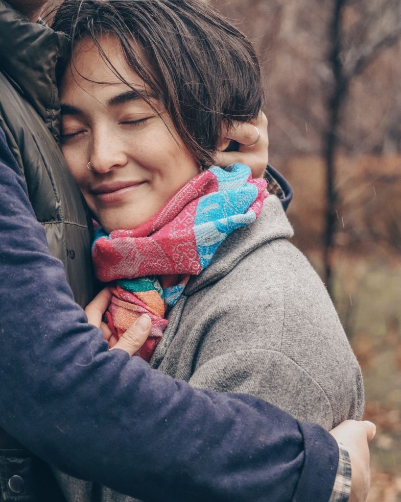 Couple embracing