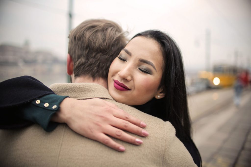 Couple embracing