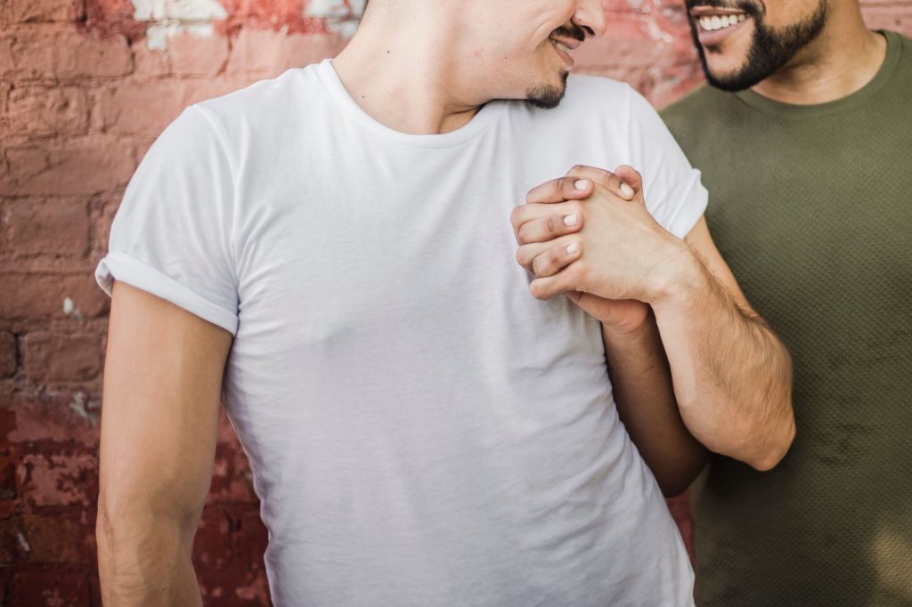 Couple embracing