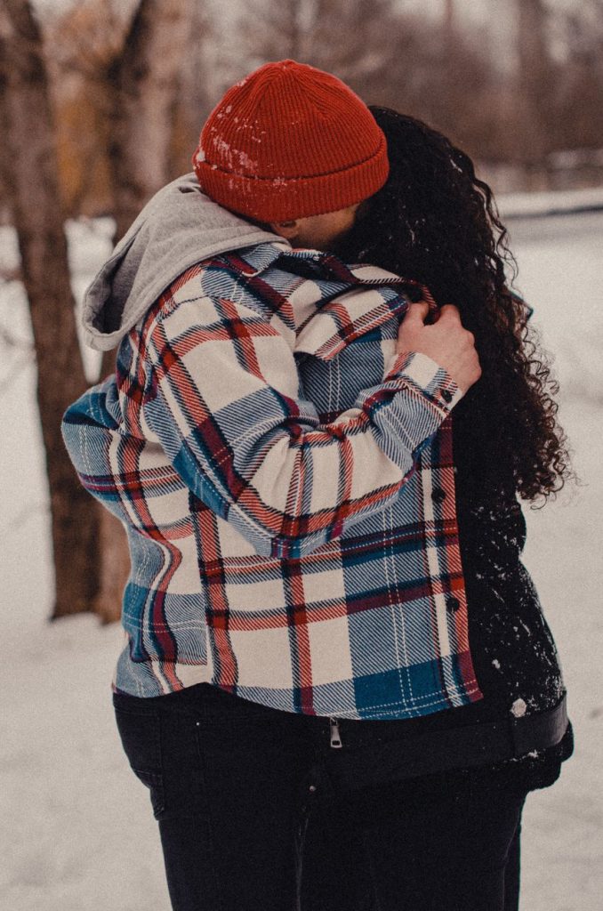 Couple embracing