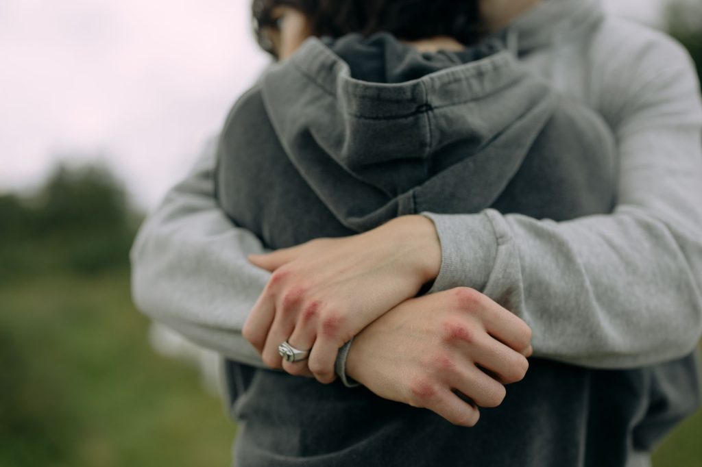 Couple embracing