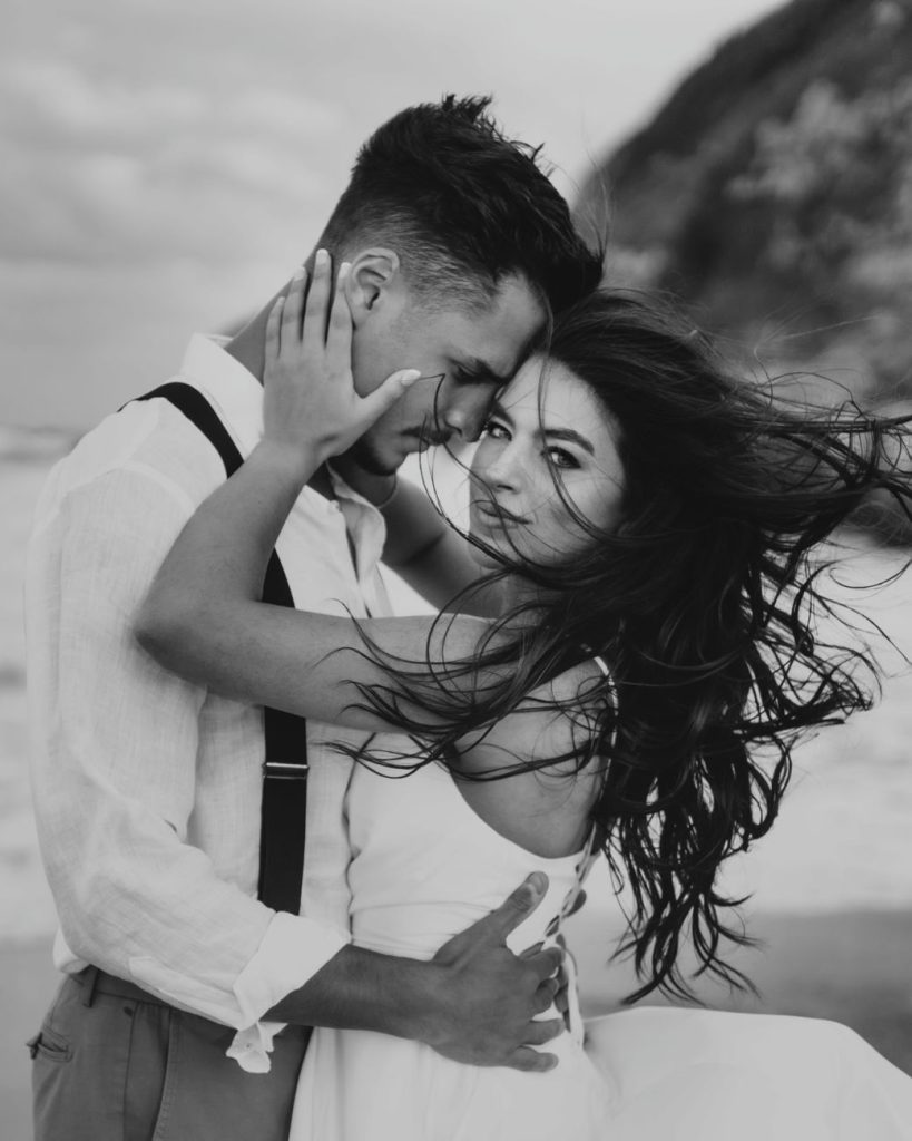 Couple embracing