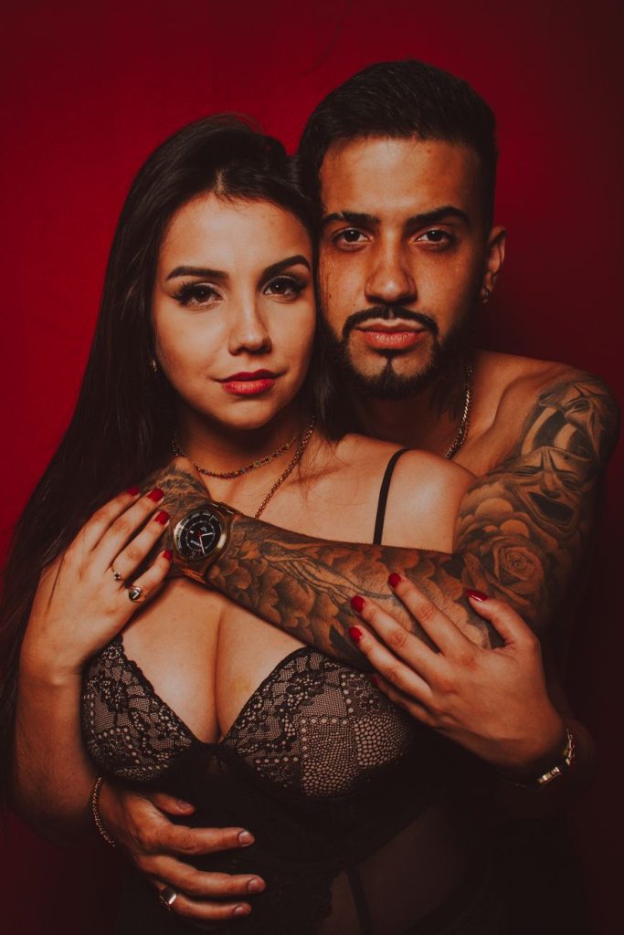 Couple embracing