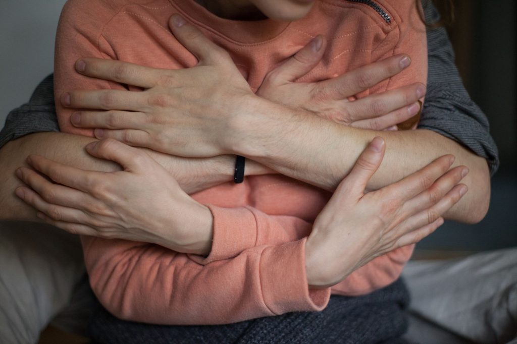 Couple embracing